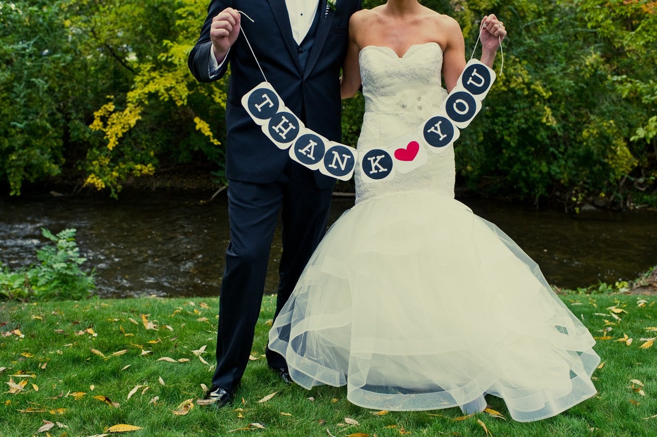 Thank You Garland Wedding Banner Wedding Day Banner Wedding Bunting Garland Thank You Sign Photo Booth Prop Wedding Reception Decoration