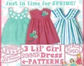 sale E-Z Darlin TOT Girl Easter Dress Vintage 50s e-Pattern - 3 Different Yokes - 4 Sizes 1-4 T Spring Summer  Download Pdf