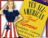 sale 10 Patriotic Novel RETRO APRONS Vintage e-Pattern 1940s WWII Fun
