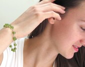 Peridot Rosary Bracelet, Chakra Bracelet, Meditation Beads, Prayer Beads in Sterling Silver