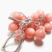 Peach Cluster Earrings - Romantic - Sterling Silver - Summer Colors