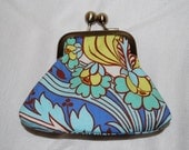 Deep blue,  yellow green, and light blue Geometric Patterned Coin Purses