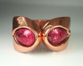 Vintage Matisse Renior "Sari" Copper Enamel Hinged Clamper Bangle Bracelet