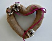 Burlap Heart Wreath