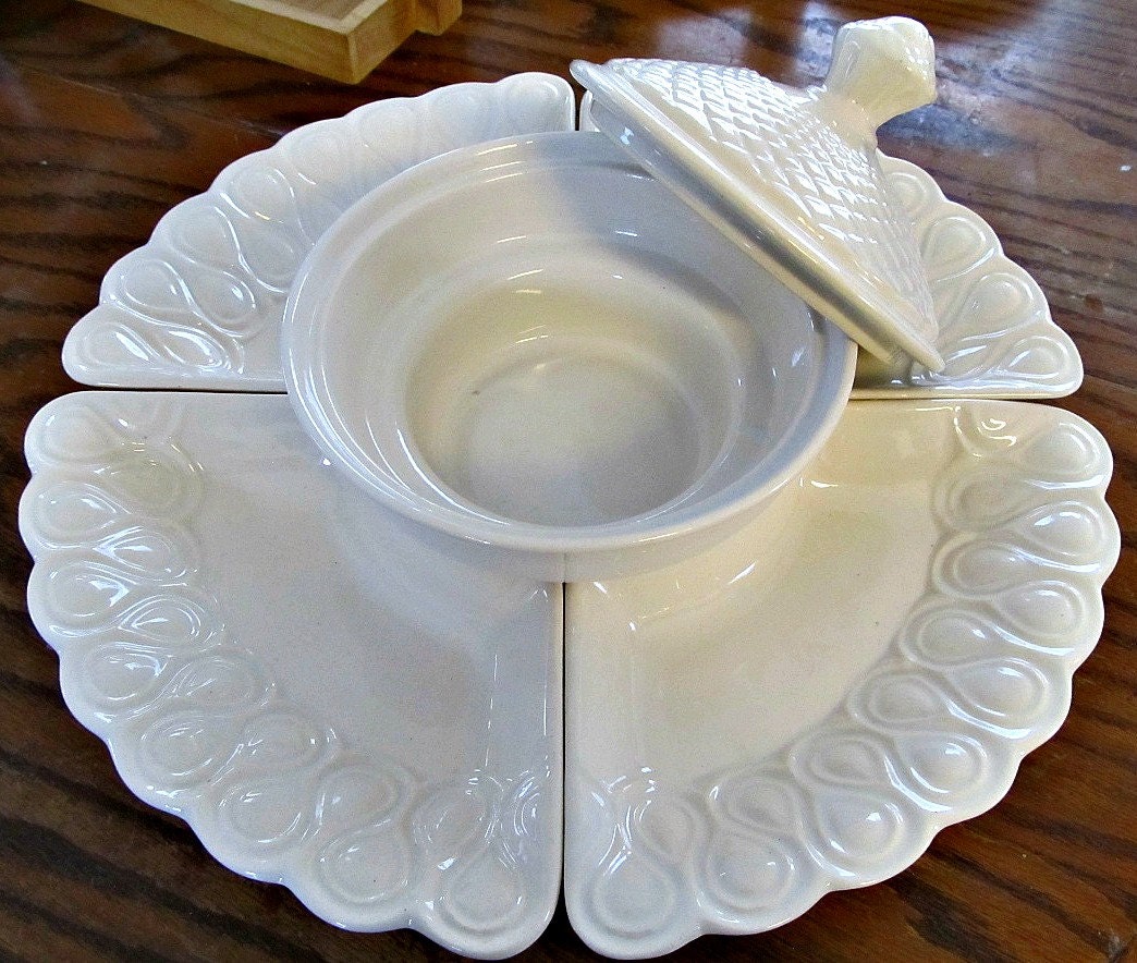California Pottery 7 Piece Serving Set in White