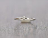 Sterling Silver and Moissanite Stacker Ring