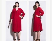 SALE FENDI / Bergdorf Goodman 1970s Red Silk Minimalist Dress