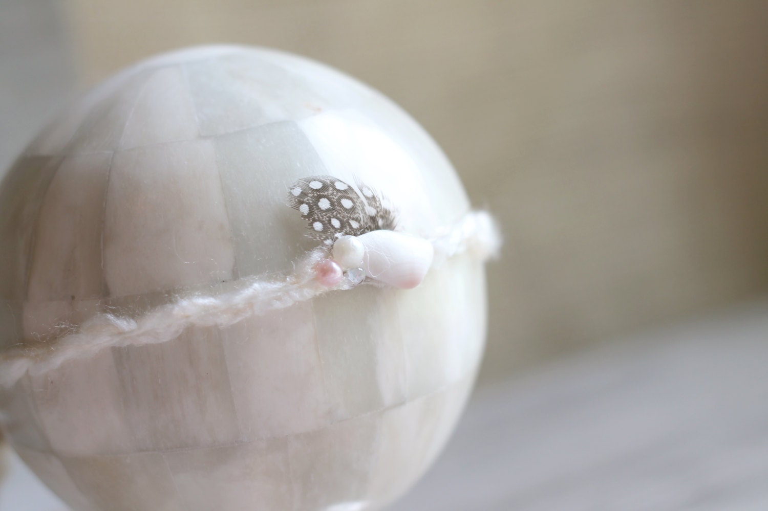 mini shell pink halo/tieback