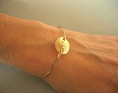 Gold Bangle, Personalized Jewelry, Monogrammed bracelet
