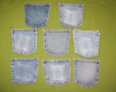 Denim pocket fronts / reclaimed pockets / upcycle jean pockets / 8 sets pocket fronts / plain pockets / recycled for your project