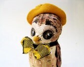Ooak, Spun Cotton, Jimmy the Owl , Art Doll