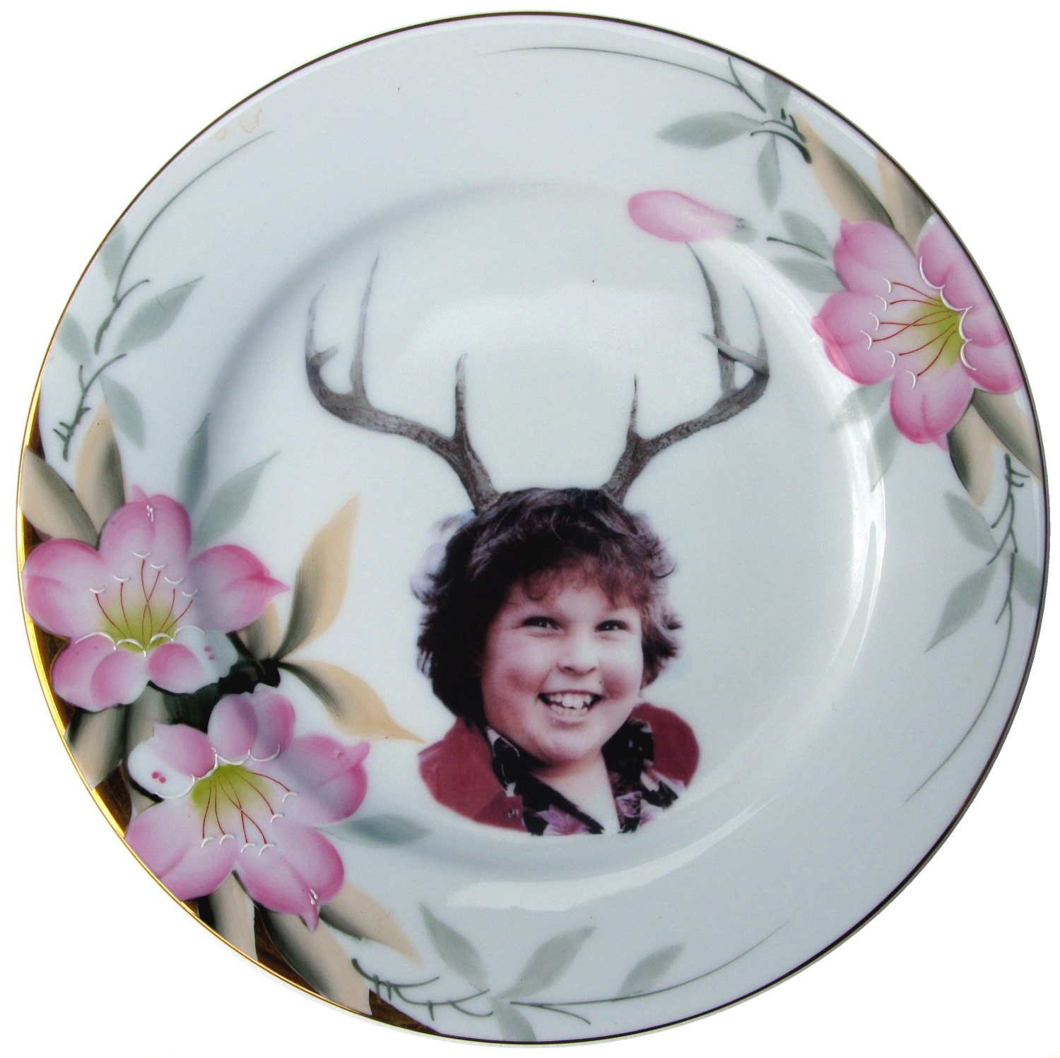 Deer Ol' Chunk Portrait  - Altered Vintage Plate 8.5"