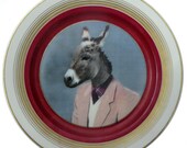 Jack Ass Portrait - Altered Vintage Plate 8"