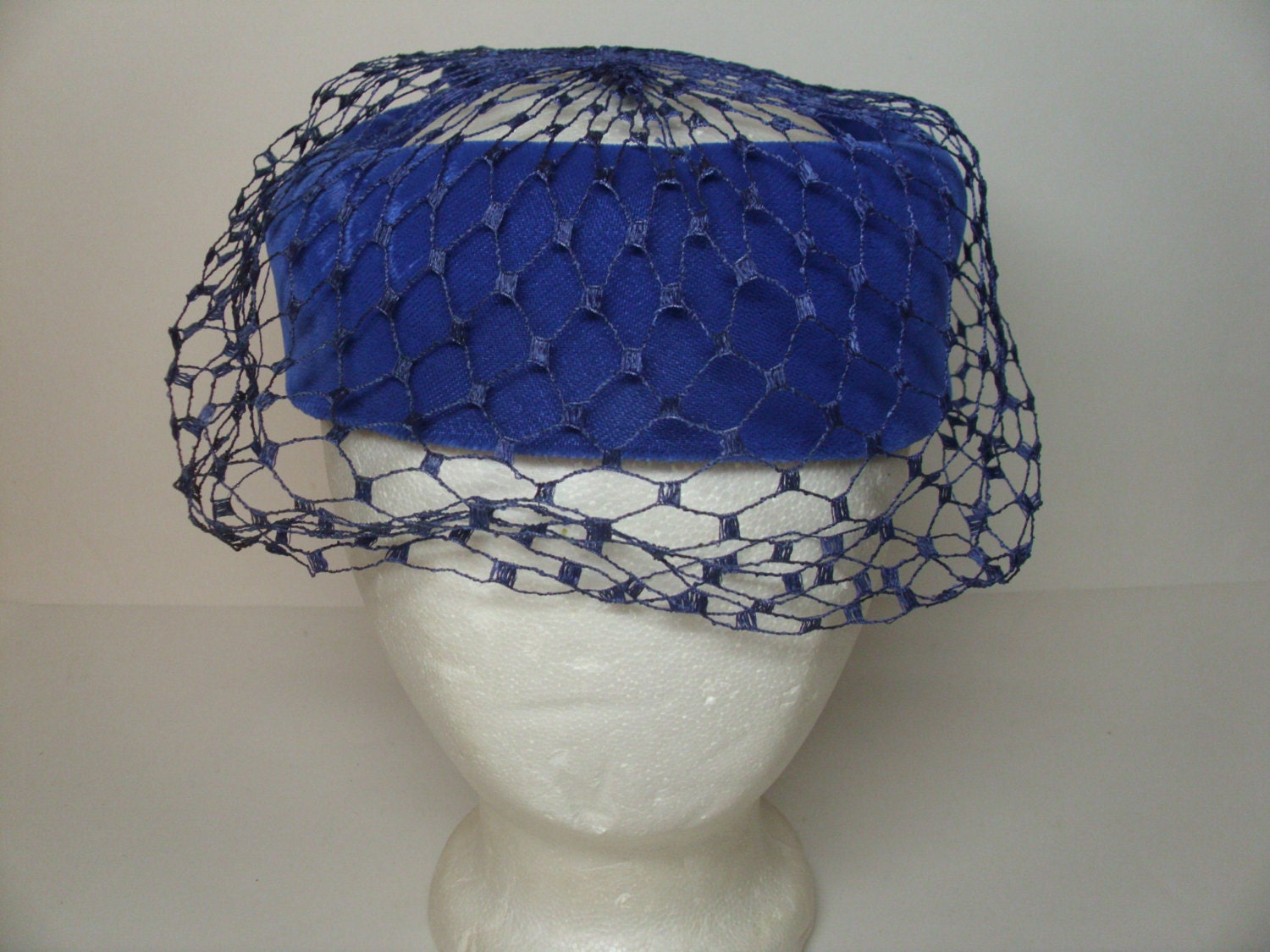Vintage Blue Velvet Halo Hat
