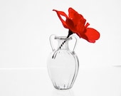 Double Handled Miniature Vase, Hand Blown Borosilicate Crystal Glass