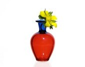 Miniature Vase in Blue and Red