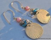 Forever Summer. Vermeil Coral Turquoise Pyrite Gold Filled