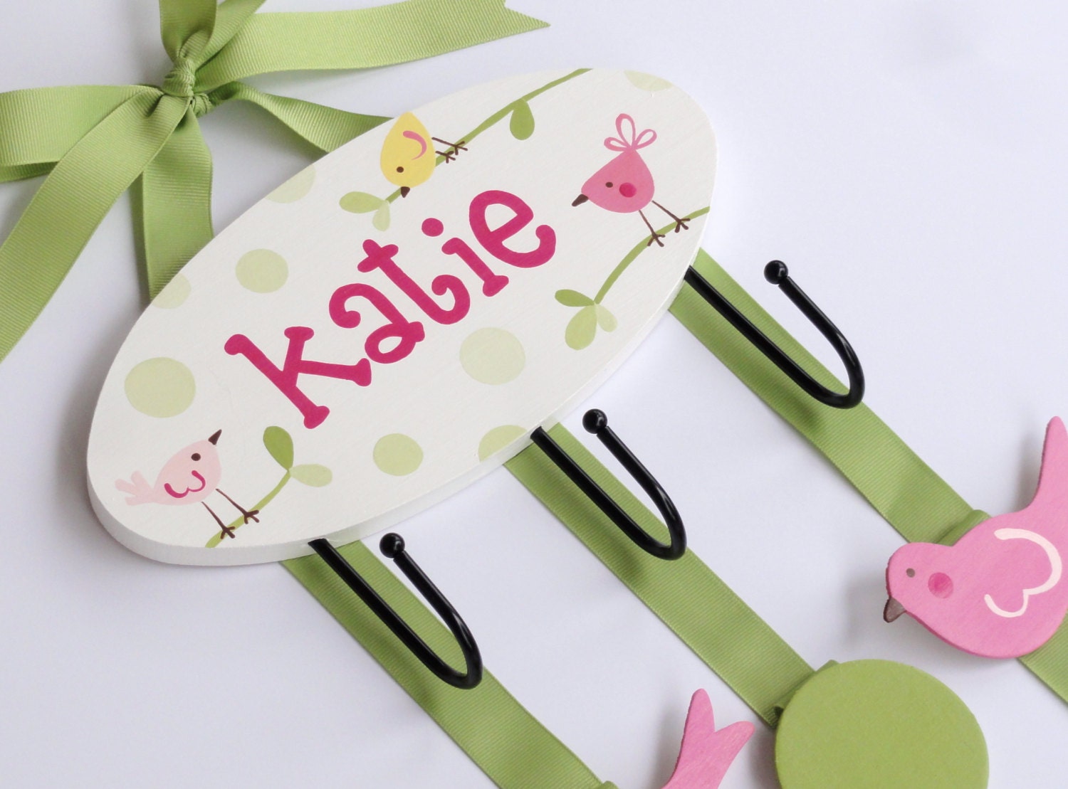 Hand Painted & Personalized hair bow and headband holder