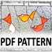 PDF Pattern for Stained Glass Panel - Four Gold Fish FleetingStillness Original Design