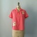 Vintage 1950s Blouse - Pink Cotton Kitten Blouse - No Boys Allowed
