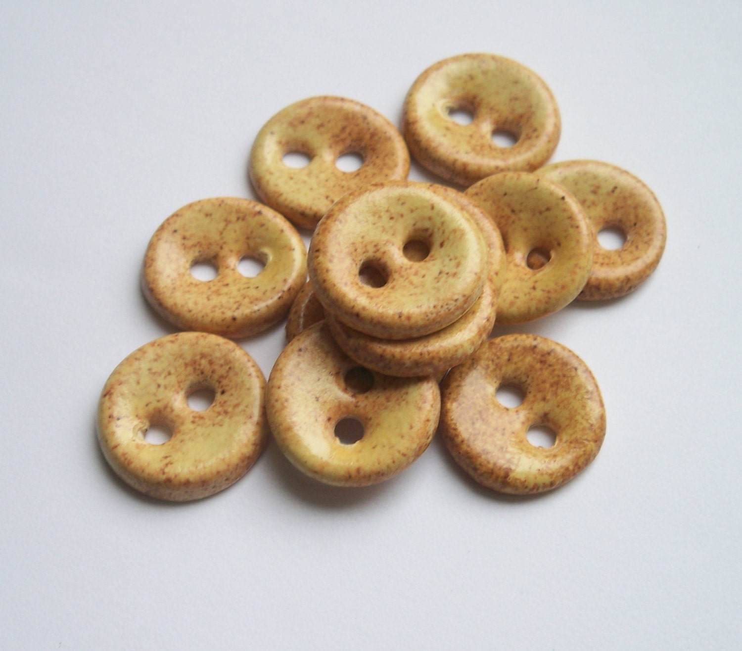 Golden Wheat Ceramic Buttons