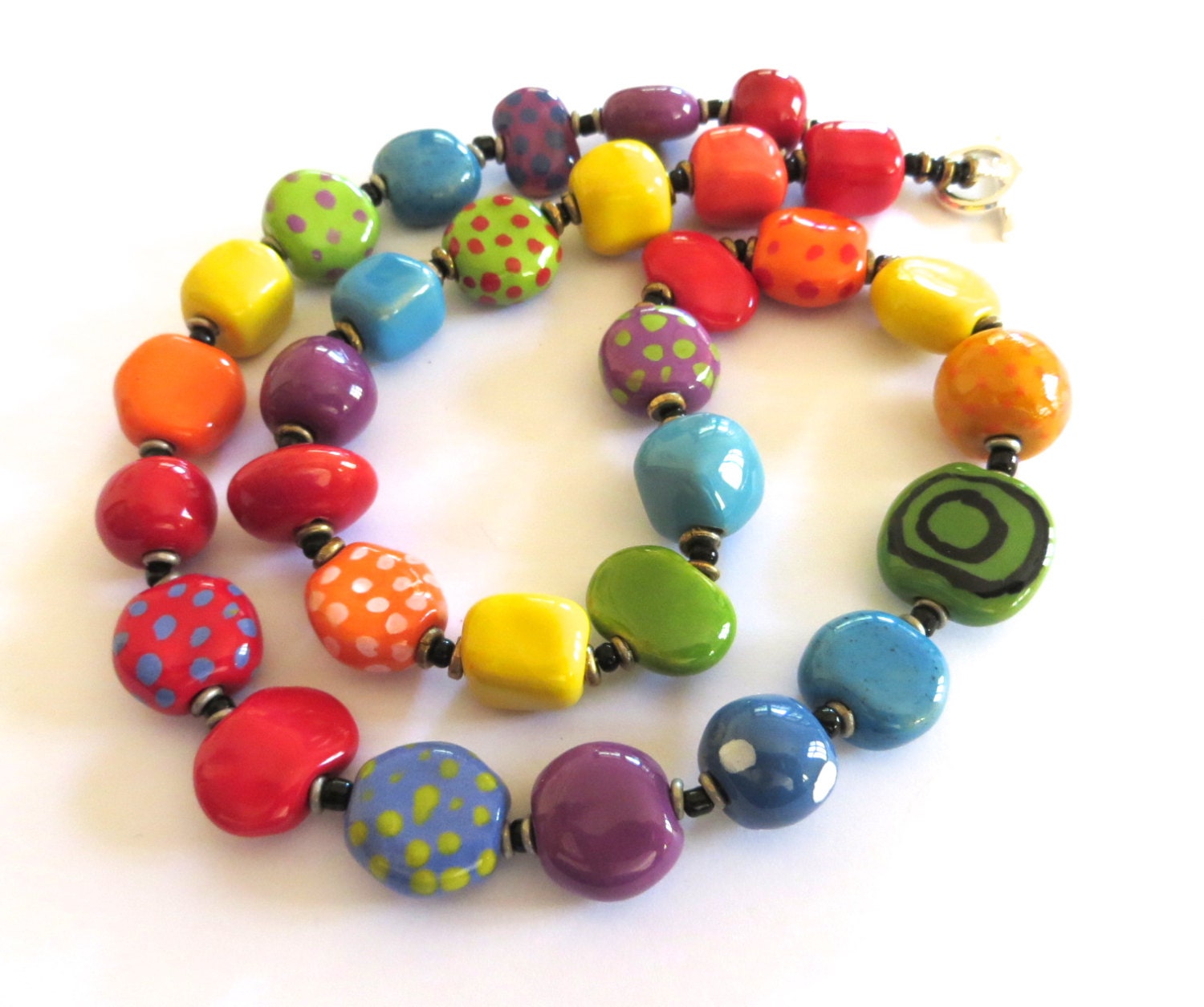 Beaded Necklace, Kazuri Beads,  Fair Trade, Ceramic Jewellery