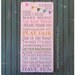 Playroom Rules Sign with Bunting - Typography Word Art in Pastels on Weather Worn White