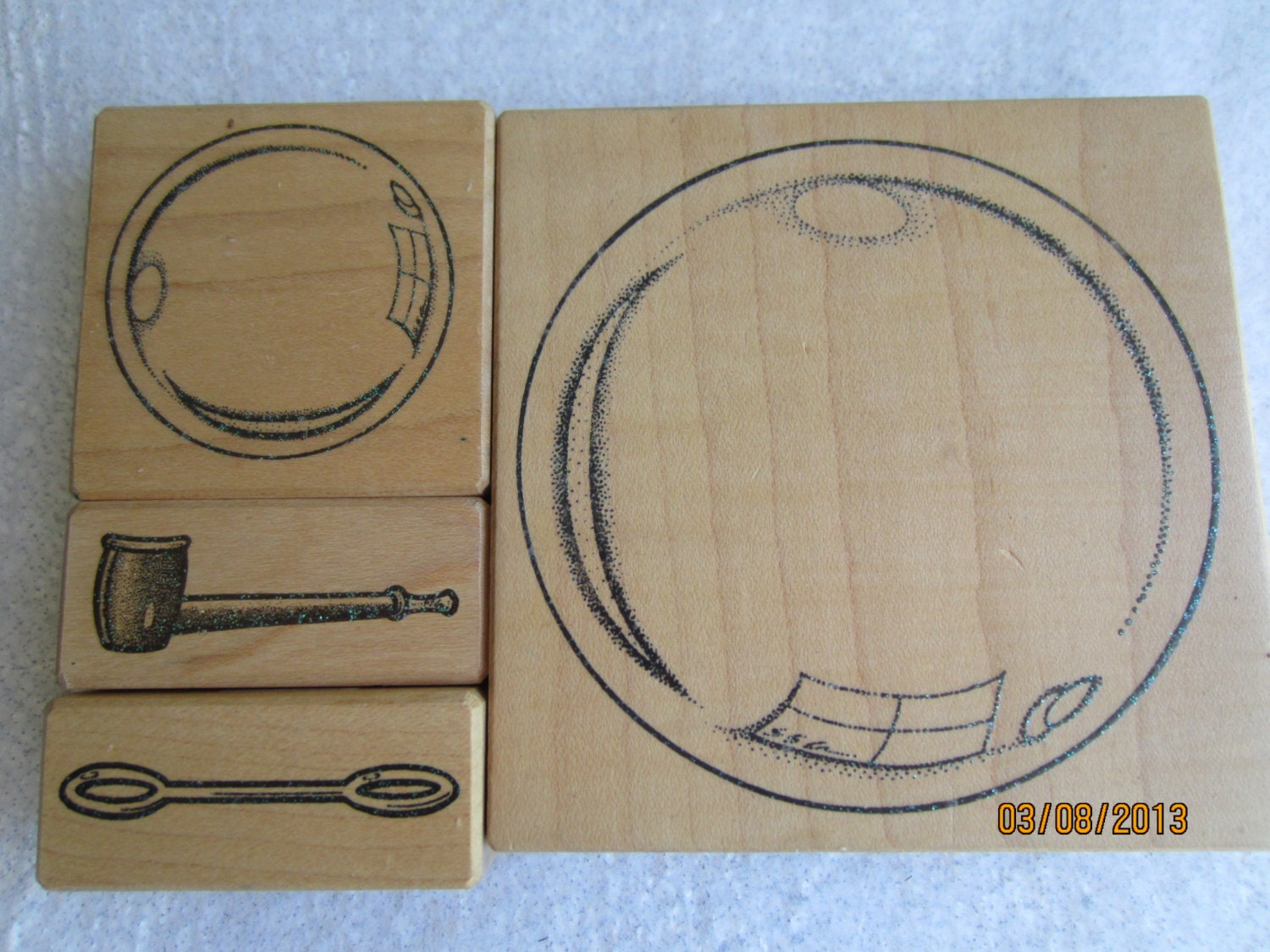 Bubbles Rubber Stamps-Two Bubble Sizes-Bubble Themed Stamps-Bubble Pipe-Bubble Wand