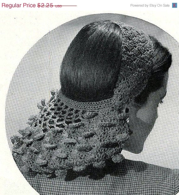 Summer Madness Sale Crochet Pattern for 1940's Vintage Petal Snood PDF Instructions Immediate Download