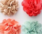 lace flower headbands-taupe, watermelon, coral, seafoam