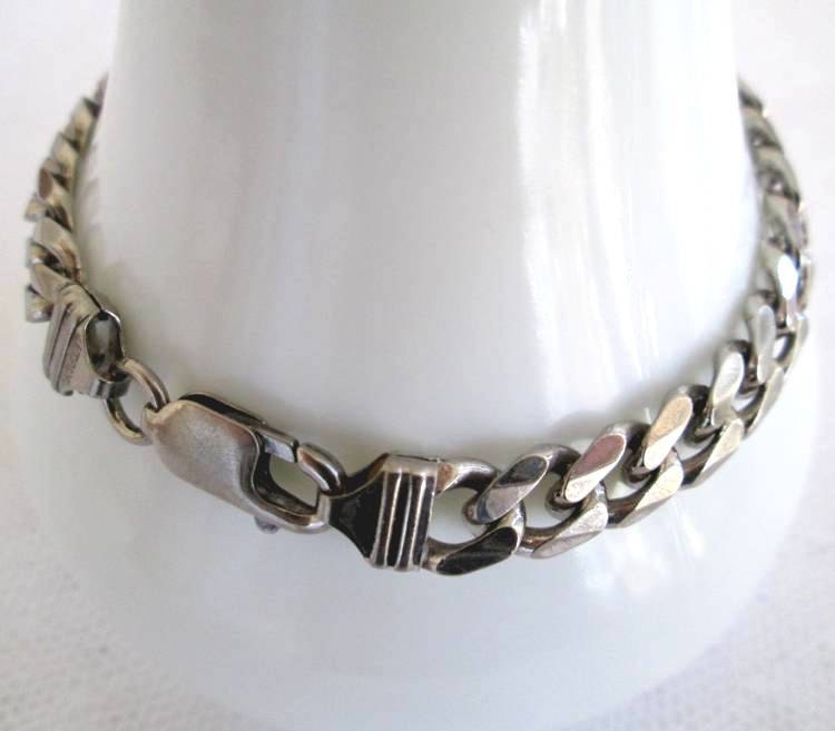 Sterling Silver Curb Chain Bracelet HAN Italy