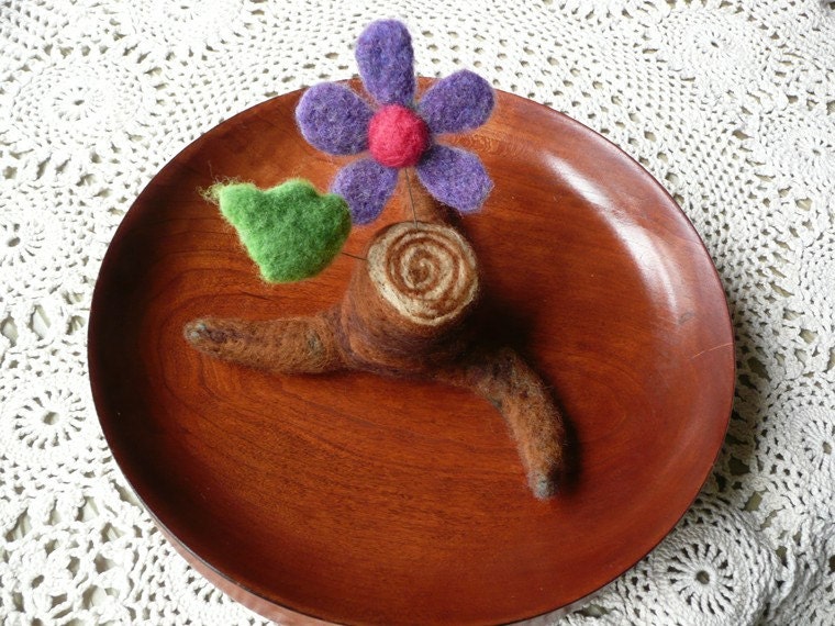 Pincushion woodland stump OOAK design Hand Crafted Needle Felt Design