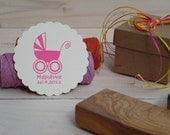 Custom  Baby Pram Olive Wood Stamp