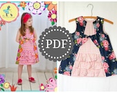 Girls Ruffle Dress PDF PATTERN: Ruby Ruffle Dress - Size 6 Month through 10 Years by The Cottage Mama