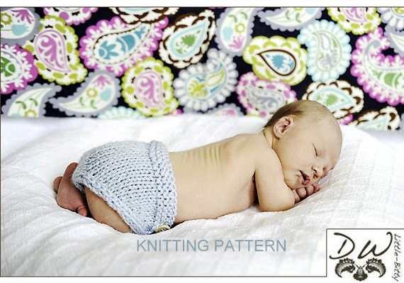 newborn diaper cover - PDF KNITTING PATTERN - instant download