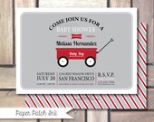 Classic Red Wagon Baby Shower Invitation - Printable 5x7 - Boy or Girl
