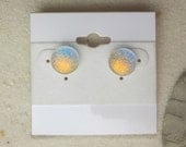 Copper Blue Dichroic Earrings  - DGE 339
