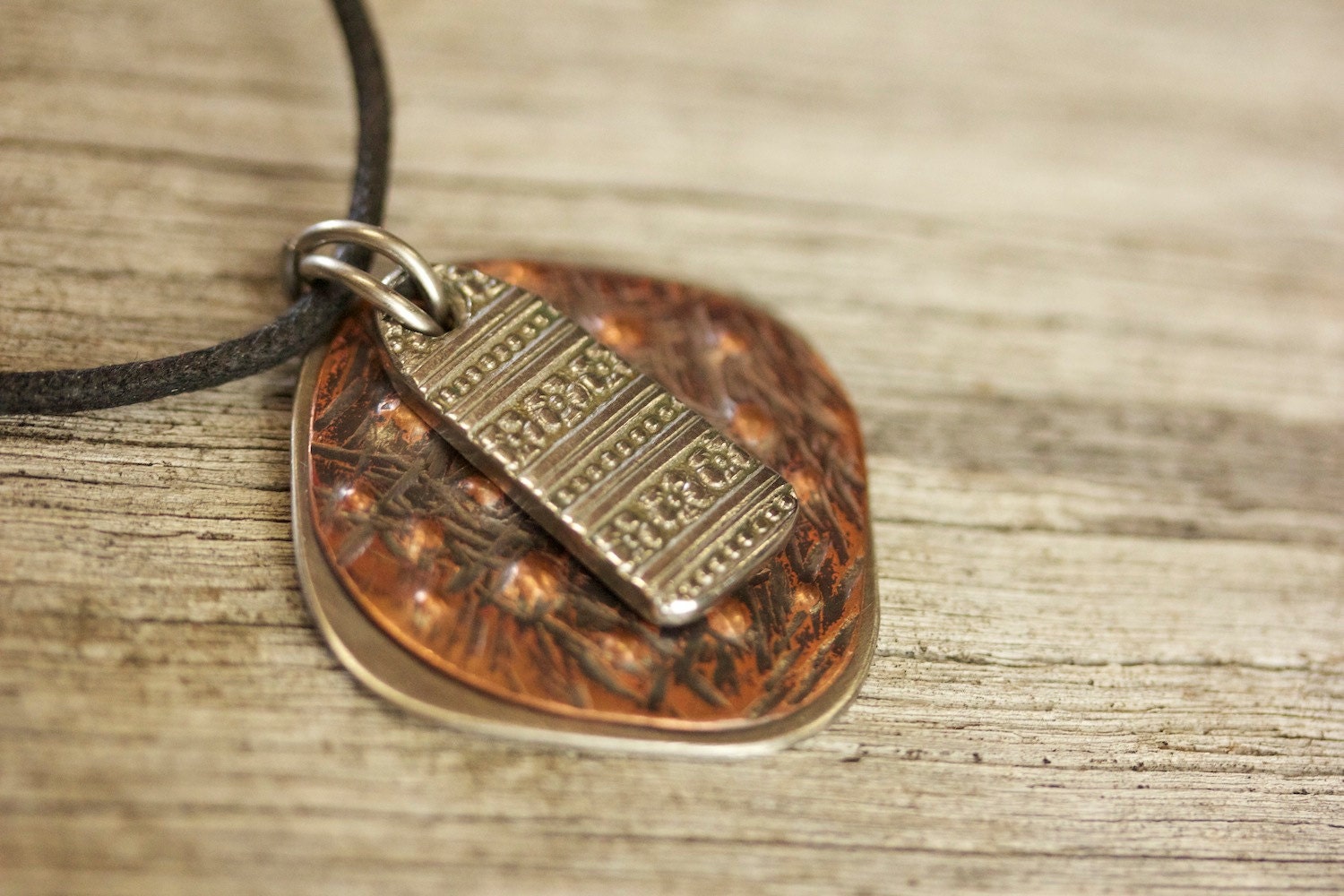 Pirate Tag No. 5, Mens/Unisex Necklace, Pendant, Recycled Materials, Hand Crafted, Artisan Jewellery
