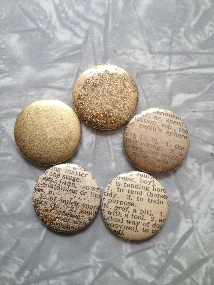 Magnet Set - Vintage Dictionary GOLD