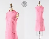 BLOWOUT SALE // 1960s dress medium large / 60s pink shift dress : Parkside