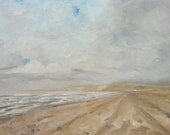 Sky Sea Beach oil painting on linen 30 x 40 cm