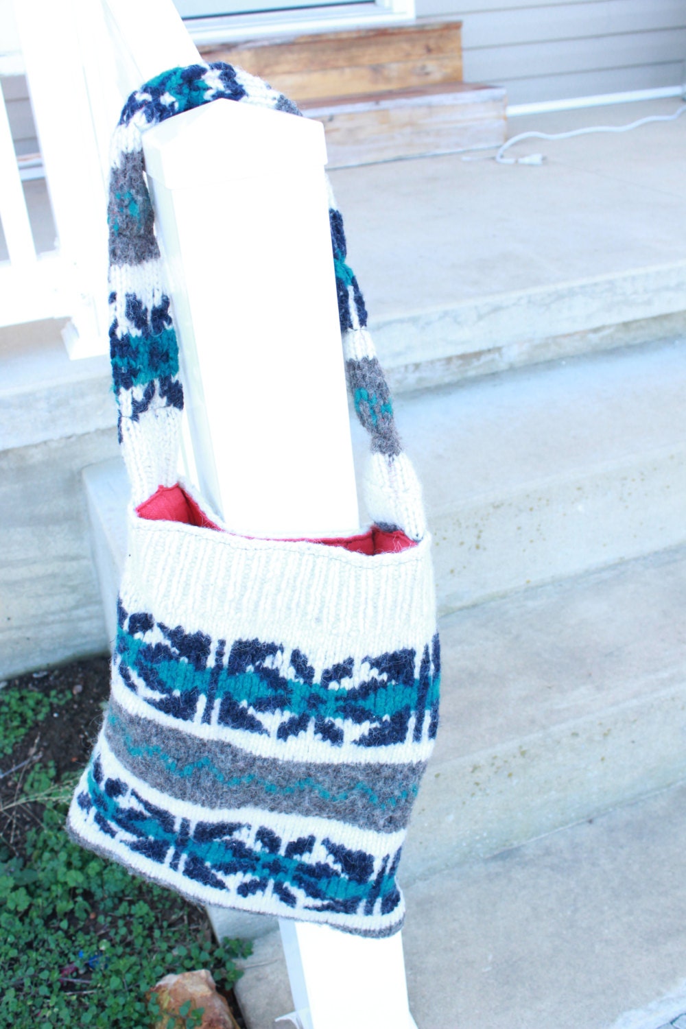 Winter Wonder Bag- Reversible Upcycled Shoulder Bag