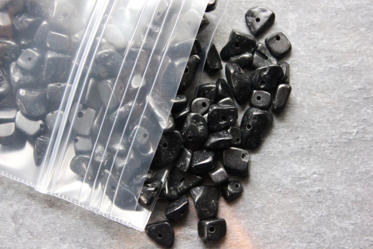 Blackstone Pre-Drilled Stone Chip Beads - 3 ounce bag