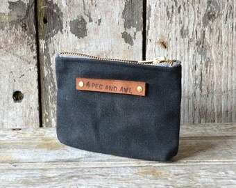 Small Waxed Canvas Pouch: Coal