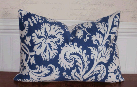 Decorator Pillow Cover: Duralee Indoor Outdoor 12 X 18 inch Accent Throw Pillow Cover in Royal Blue