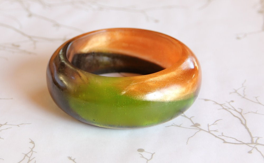 Autumn resin bangle bracelet jewelry , green bracelet bangle jewellery , ready to ship , chocolate , peach , bronze fall bangle , patchwork