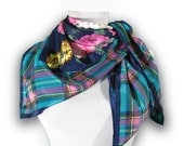 vintage wild roses  floral silk scarf