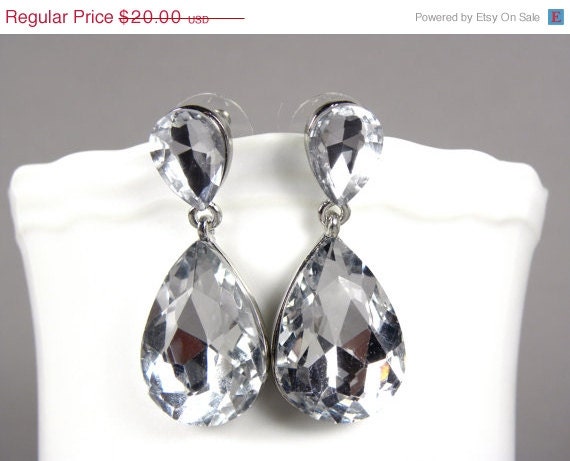 ON SALE Bridal Earrings, Rhinestone Statement Earrings, Bridal Dangle Earrings, Drop Earrings, Bridal Jewelry