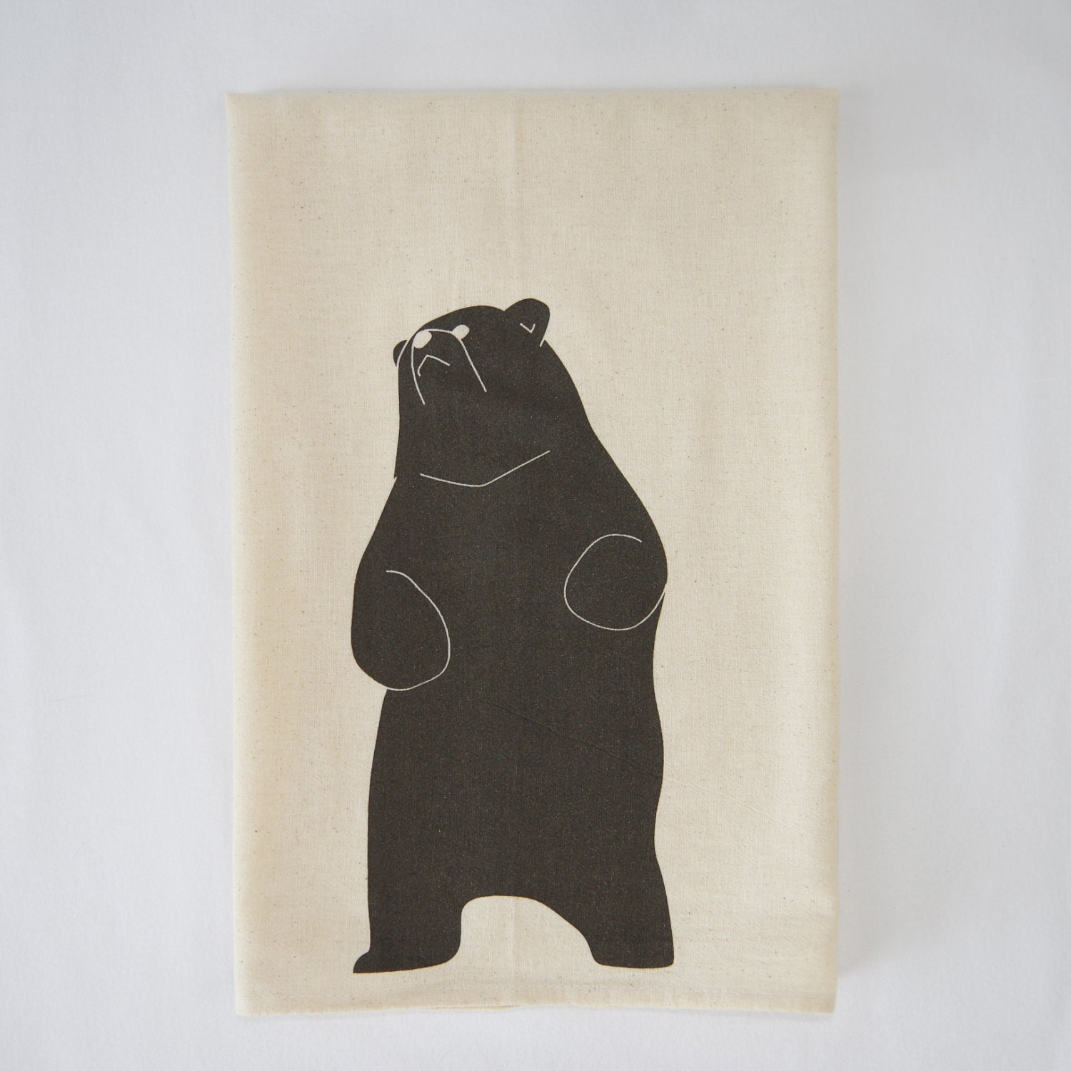 Be the Bear Shimmer Ash Tea Towel in Natural Flour Sack Cotton Dish Cloth