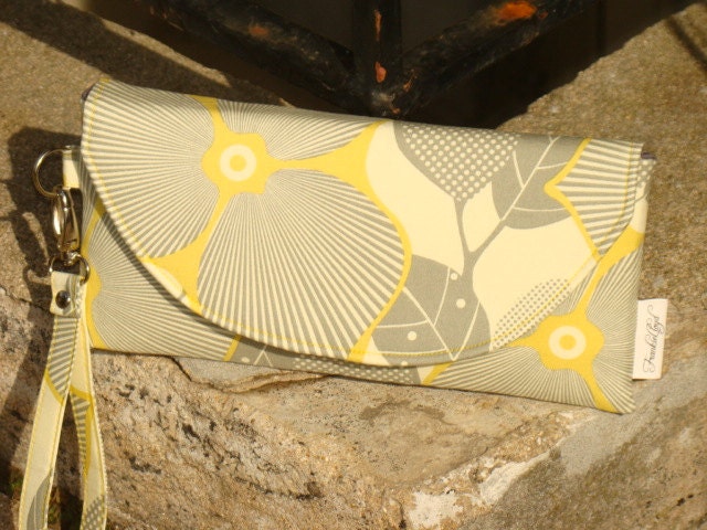 Set of 6 Custom Made Bridesmaids Clutches ... Yellow and Gray Wedding Colors